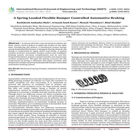 A Spring Loaded Flexible Bumper Controlled Automotive Braking