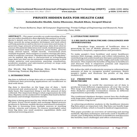 Private Hidden Data for Health Care