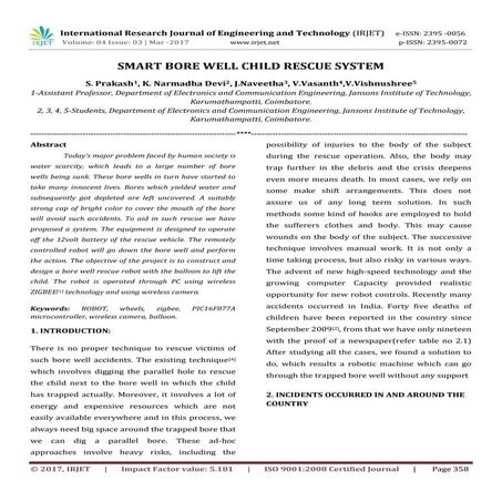 Smart bore well child rescue system