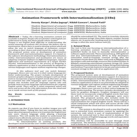 Animation Framework with Internationalization (I18n)