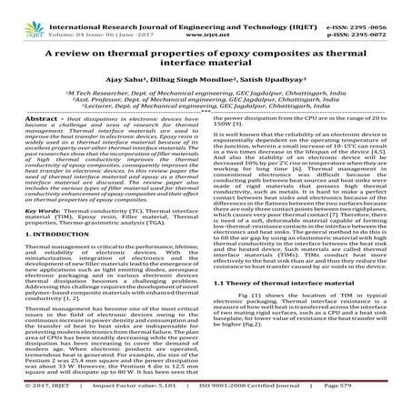 A Review on Thermal Properties of Epoxy Composites as Thermal Interface Material
