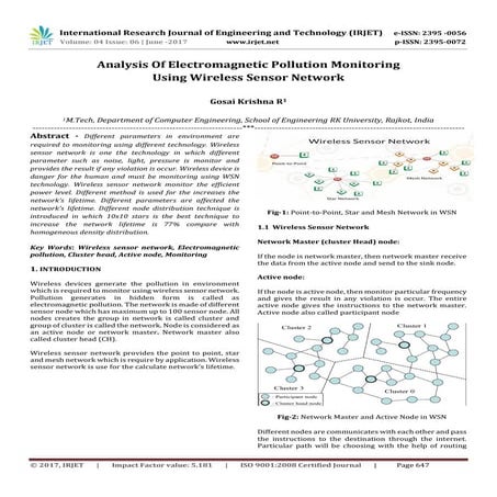 Analysis of Electromagnetic Pollution Monitoring using Wireless Sensor Network