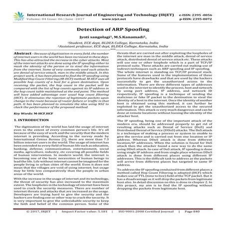 Detection of ARP Spoofing