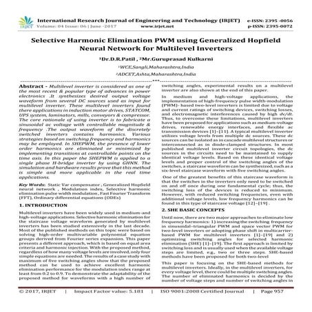 Selective Harmonic Elimination PWM using Generalized Hopfield Neural Network ...