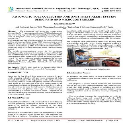 Automatic Toll Collection and Anti-theft Alert System Using RFID and Microcon...