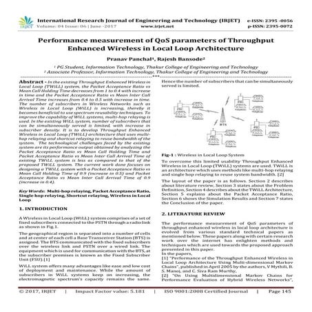 Performance Measurement of QoS Parameters of Throughput Enhanced Wireless in ...