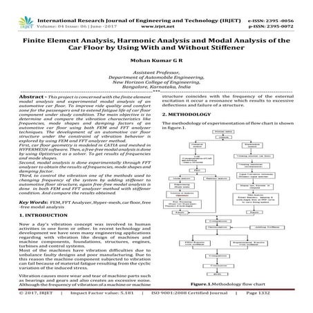 Finite Element Analysis, Harmonic Analysis and Modal Analysis of the Car Floo...