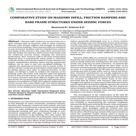 Comparative Study on Masonry Infill, Friction Dampers and Bare Frame Structur...
