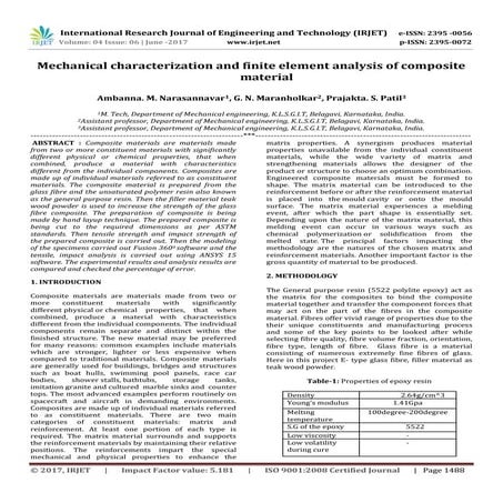 Mechanical characterization and finite element analysis of composite material