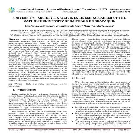 University – Society Link: Civil Engineering Career of the Catholic Universit...