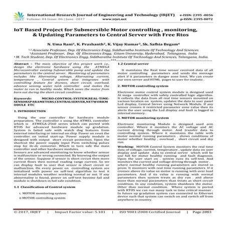 IoT Based Project for Submersible Motor controlling , monitoring, & Updating ...