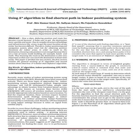Using A* algorithm to find shortest path in Indoor positioning system