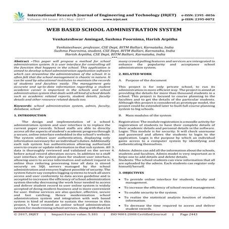 Web Based School Administration System