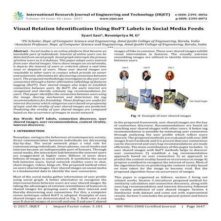 Visual Relation Identification Using BoFT Labels in Social Media Feeds