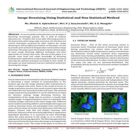 Image Denoising using Statistical and Non Statistical Method