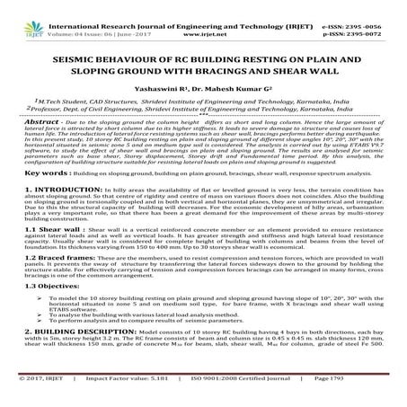 Seismic Behaviour of Rc Building Resting on Plain and Sloping Ground with Bra...