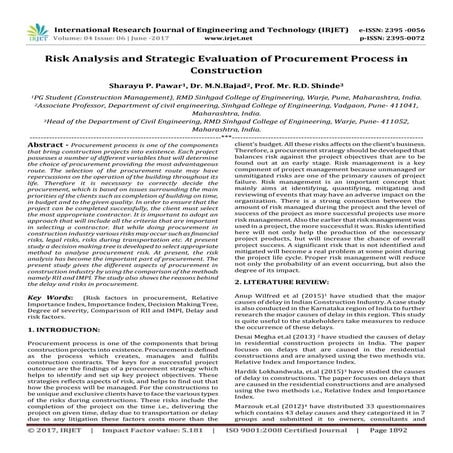 Analysis of Rework and Rescheduling in Construction Project using SPSS ...