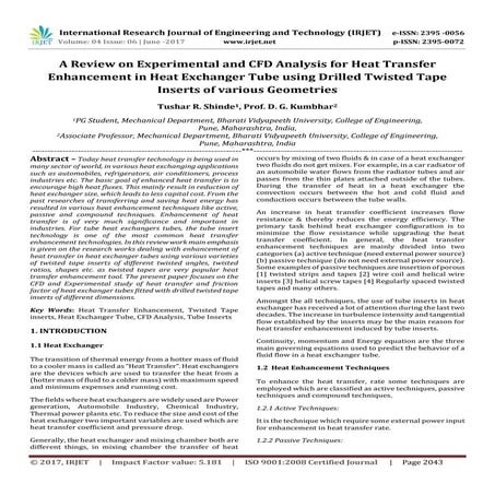CFD Analysis for Heat Transfer Enhancement Using Nano Fluids in Double ...