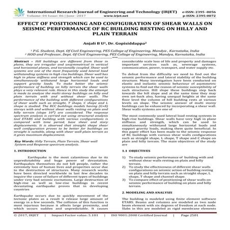 Effect of Positioning and Configuration of Shear Walls on Seismic Performance...