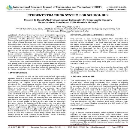 Students Tracking System for School Bus