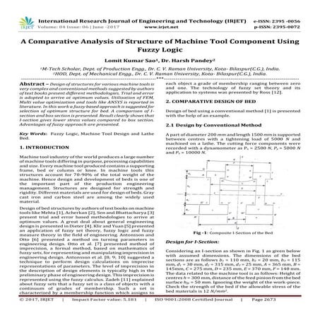 A Comparative Analysis of Structure of Machine Tool Component using Fuzzy Logic
