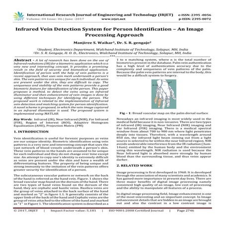 Infrared Vein Detection System For Person Identification – An Image Processin...