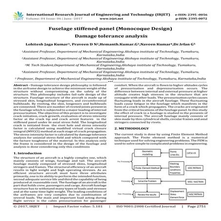 Fuselage Stiffened Panel(Monocoque Design) Damage Tolerance Analysis