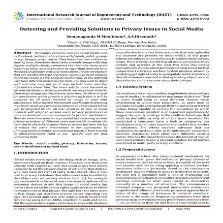 Detecting and Providing Solutions to Privacy Issues in Social Media