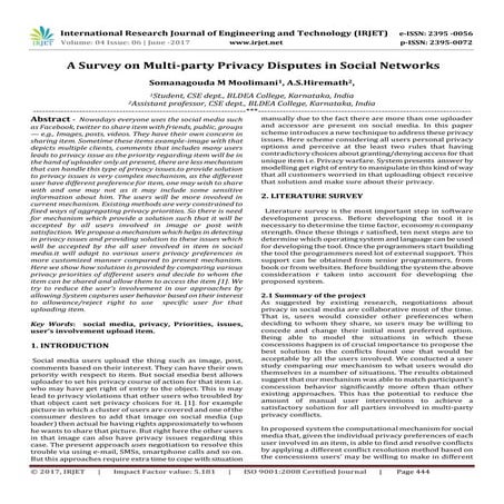 A Survey on Multi-party Privacy Disputes in Social Networks