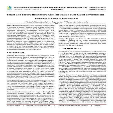 Smart and Secure Healthcare Administration over Cloud Environment