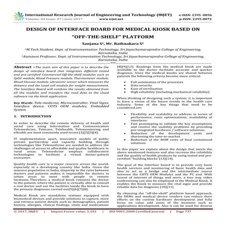 Design of Interface Board for Medical Kiosk Based on Off-The-Shelf Platform