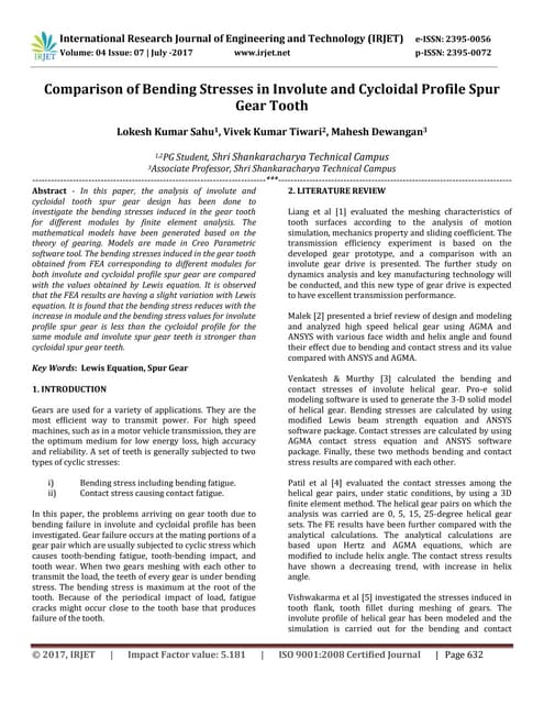 IRJET- Fatigue Strength Analysis of Spur Gear of Different Materials ...