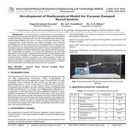 REVIEW OF SMART FLUID DAMPER FOR GUN RECOIL SYSTEM | PDF