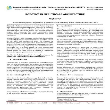 Robotics in Healthcare Architecture