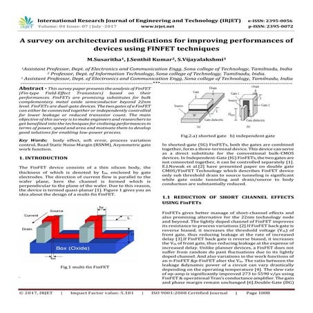 A Survey on Architectural Modifications for Improving Performances of Devices...