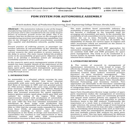 PDM System for Automobile Assembly