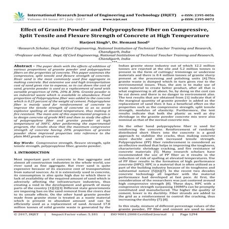 Effect of Granite Powder and Polypropylene Fiber on Compressive, Split Tensil...