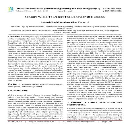 Sensors Wield to Detect the Behavior of Humans