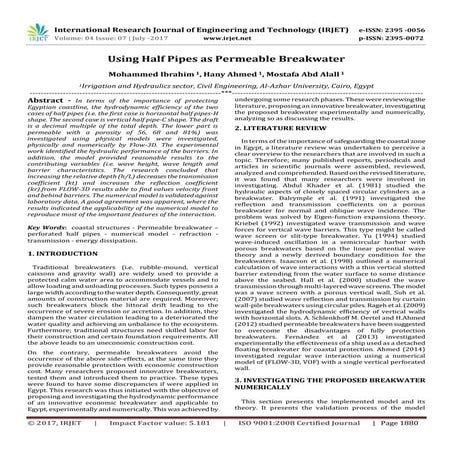 Using Half Pipes as Permeable Breakwater