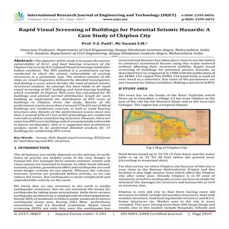 Rapid Visual Screening of Buildings for Potential Seismic Hazards: A Case Stu...