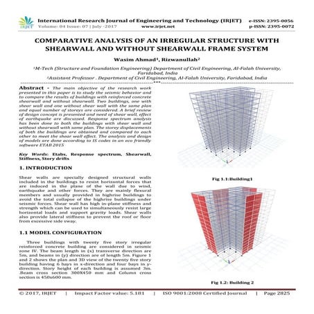 Comparative Analysis of an Irregular Structure with Shearwall and Without She...