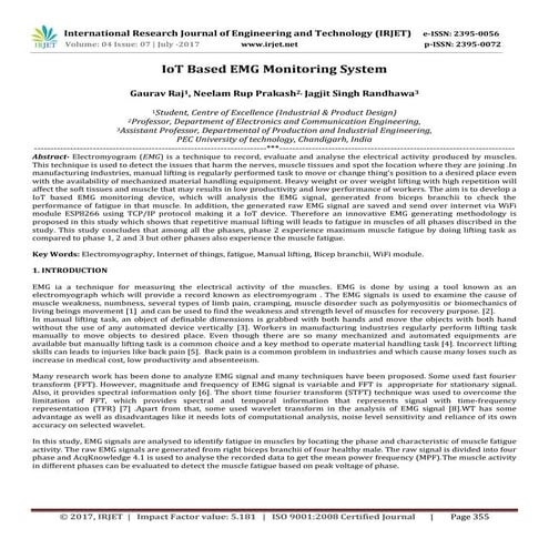 IoT Based EMG Monitoring System