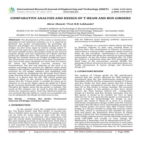 Comparative Analysis and Design of T-Beam and Box Girders