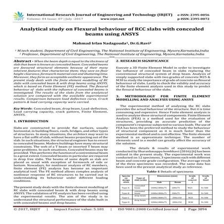 Analytical Study on Flexural Behaviour of RCC Slabs with Concealed Beams usin...