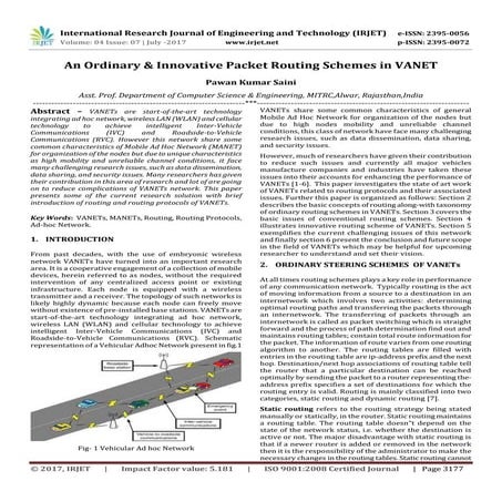 An Ordinary & Innovative Packet Routing Schemes in VANET