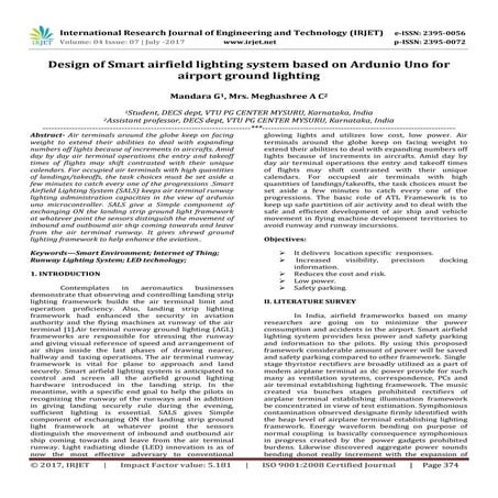 Design of Smart airfield lighting system based on Ardunio Uno for airport gro...