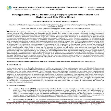 Strengthening of RC Beam using Polypropylene Fiber Sheet and Rubberized Coir ...