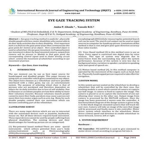 Eye Gaze Tracking System