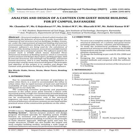 Analysis and Design of Residential Building G 1 using STAAD Pro | PDF