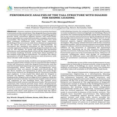 Performance Analysis of the Tall Structure with Diagrid for Seismic Loading